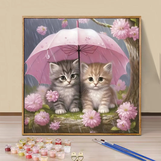 A pair of kittens- Paint by Numbers -40x40cm