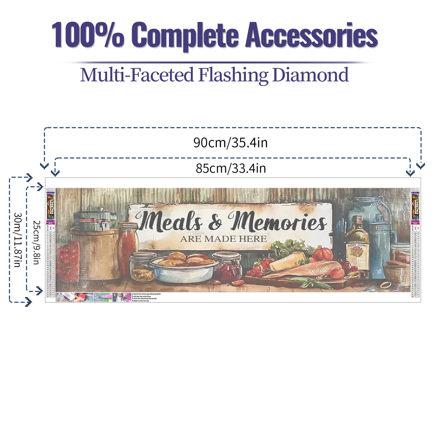 Meal and memory- Full Round Diamond Painting - 90x30cm