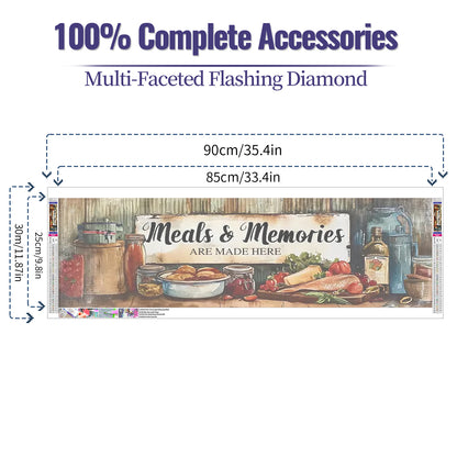 Meal and memory- Full Round Diamond Painting - 90x30cm