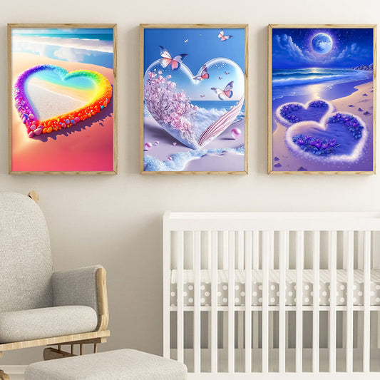 3 Pack LOVE seaside - Painting with Numbers -30x40cm