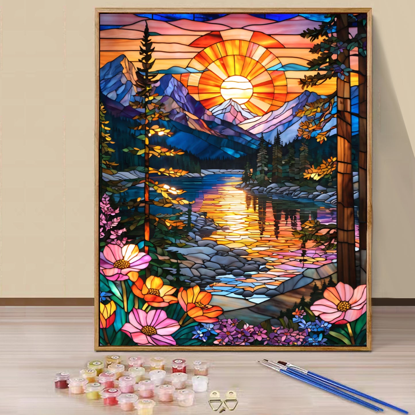 Sunrise Forest - Paint by Numbers -40x50cm