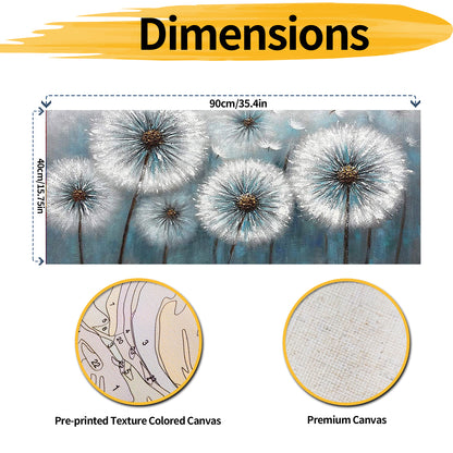 Dandelion- Painting with Numbers -90x40cm