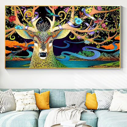 Deer - Full Round Diamond Painting - 70x40cm