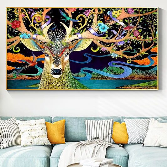 Deer - Full Round Diamond Painting - 70x40cm