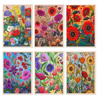 Flower  - Paint by Numbers -25x35cm/6pcs