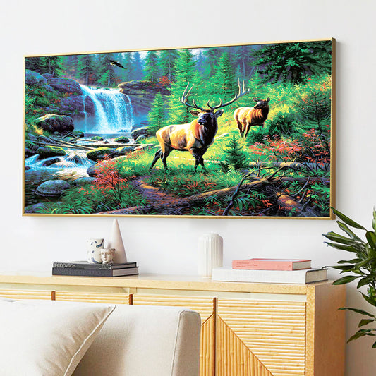 Deer - Full Round Diamond Painting - 70x40cm
