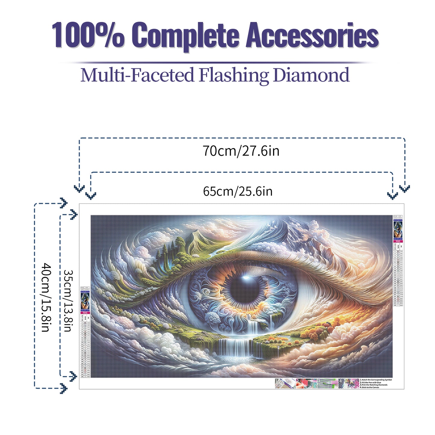 Natural eye - Full Round Diamond Painting - 70x40cm