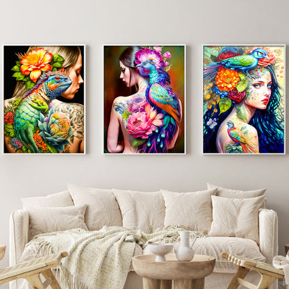 3Pack Animal Girl - Painting with Numbers -30x40cm - SY033