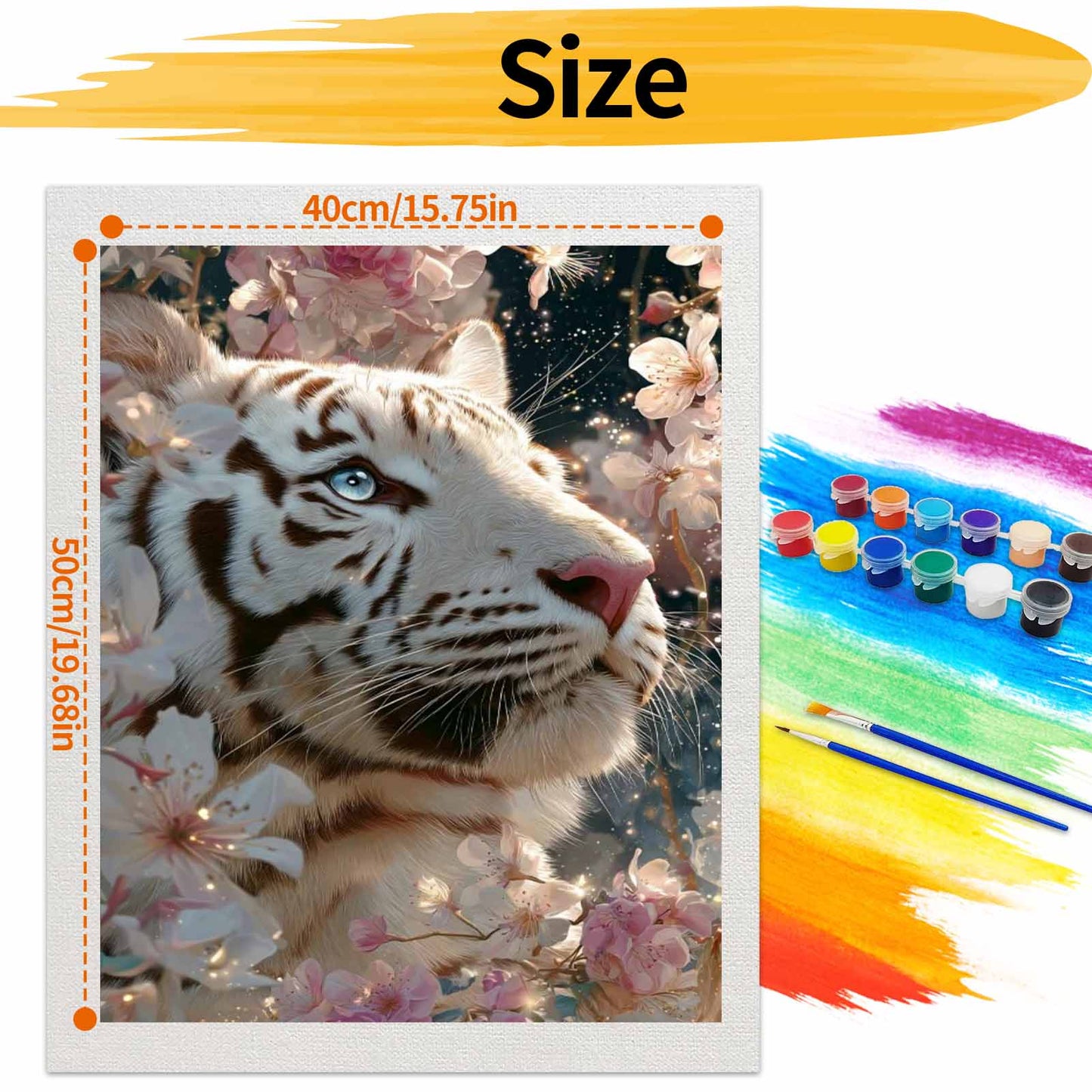 White tiger- Paint by Numbers -40x50cm