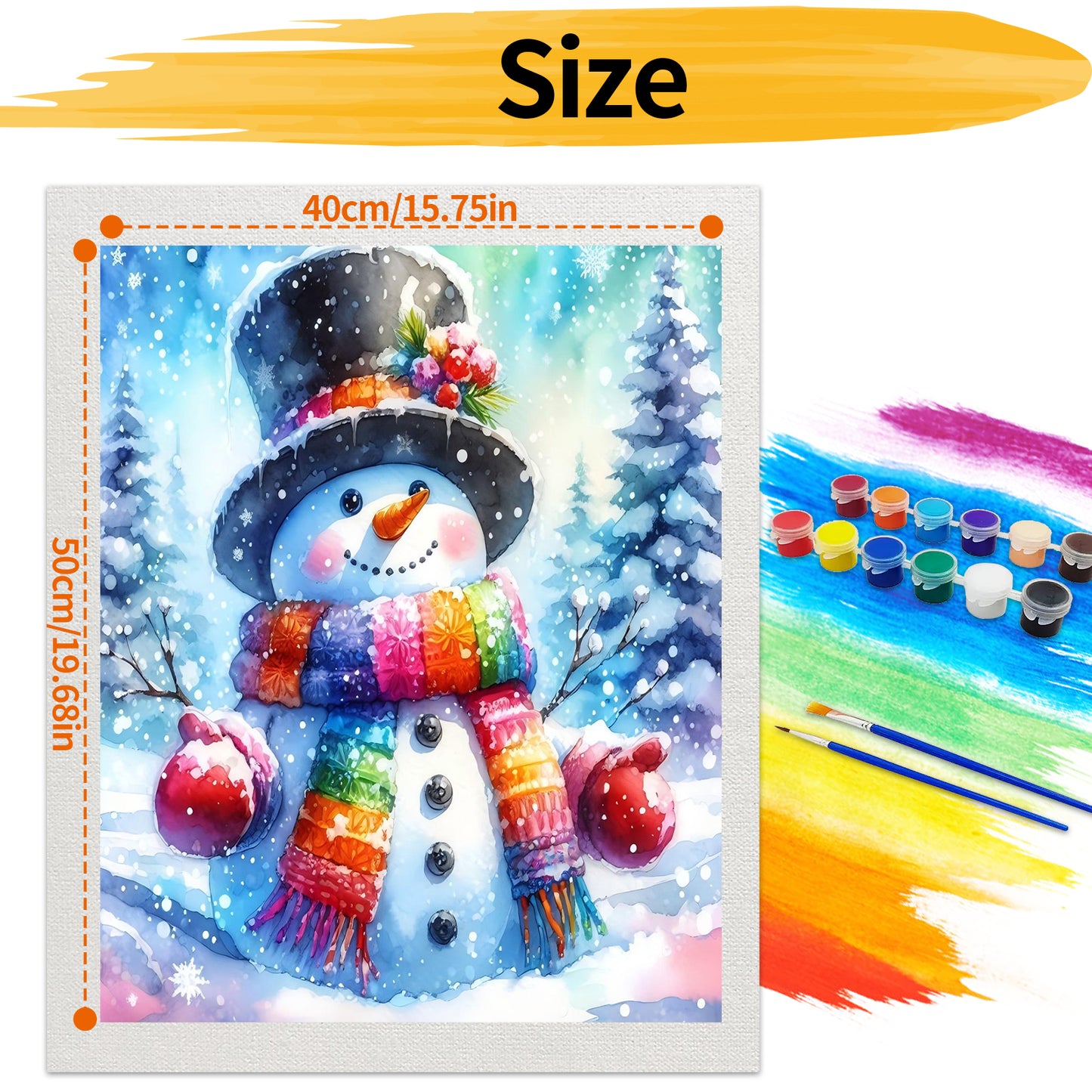 Snowman- Paint by Numbers -40x50cm