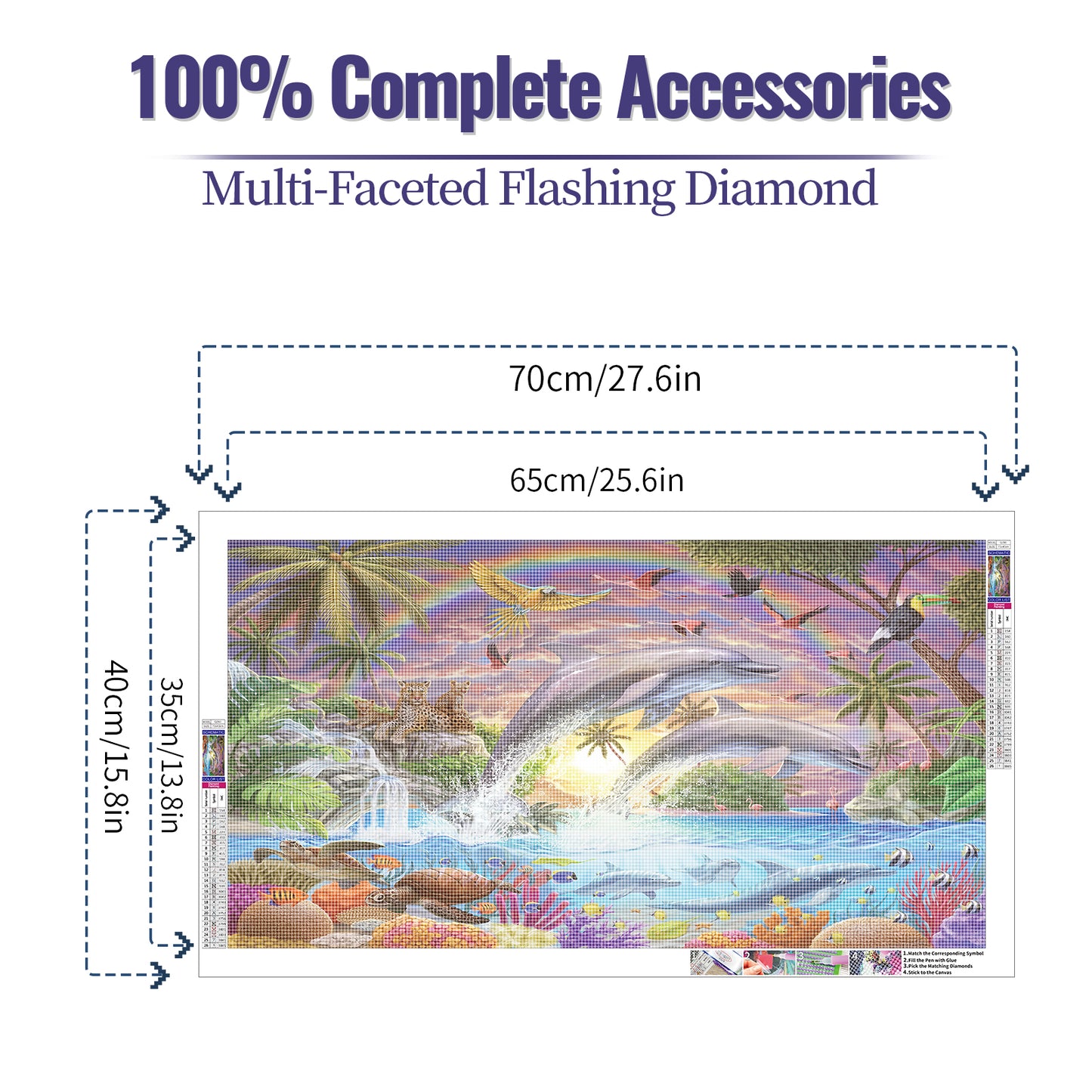 Dolphin - Full Round Diamond Painting - 70x40cm