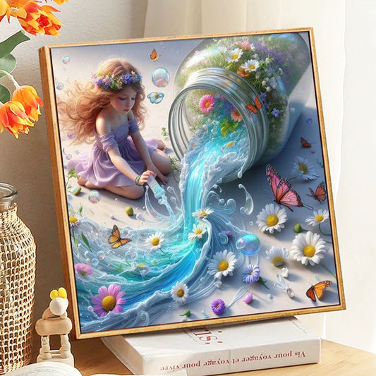 Girlish - Full Round Diamond Painting -40x40cm