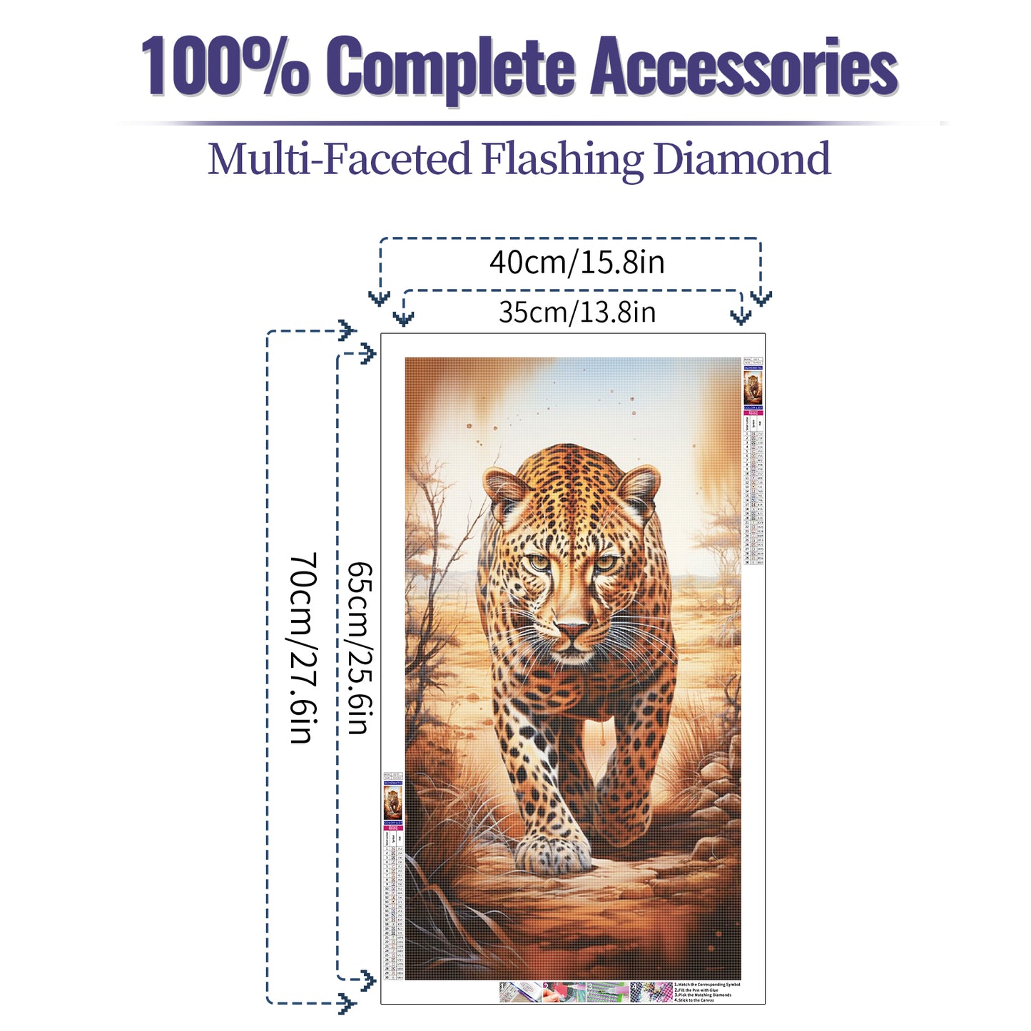 Leopard- Full Round Diamond Painting - 40x70cm