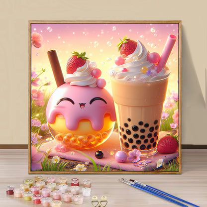 Bubble tea- Paint by Numbers -40x40cm