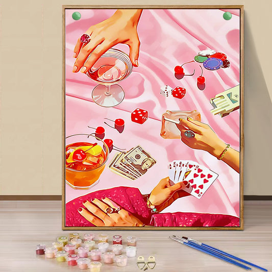 Pink Game - Painting with Numbers -40x50cm