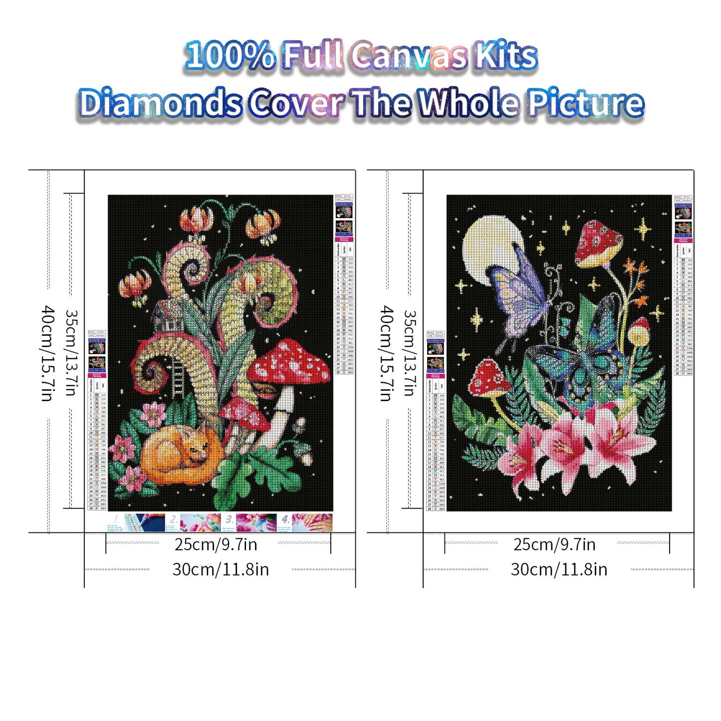 Mushroom - Full Round Diamond Painting - 30x40cm/2pack
