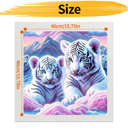 White tiger- Paint by Numbers -40x40cm