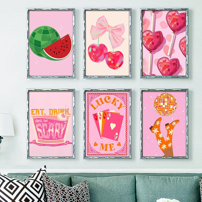 Pink trend - Painting by Numbers -20x30cm/6pcs