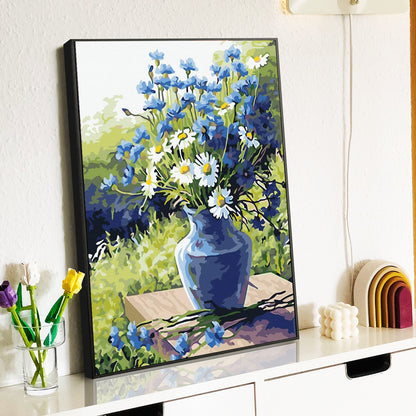 Blue Flower Vase - Painting with Numbers -40x50cm