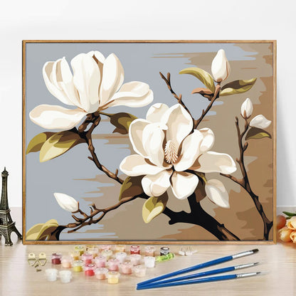 White Flower - Paint by Numbers -40x50cm