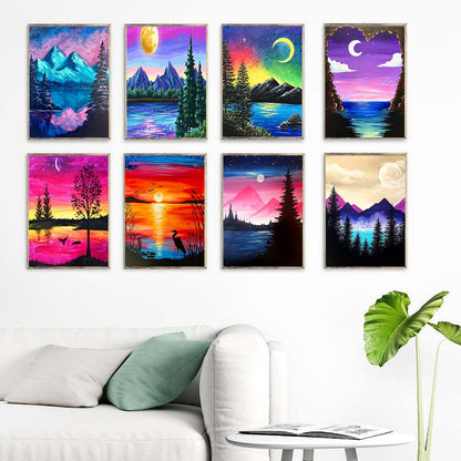 YALKIN Mountain Diamond Painting Art and Craft Kits 12 Piece -12x16in