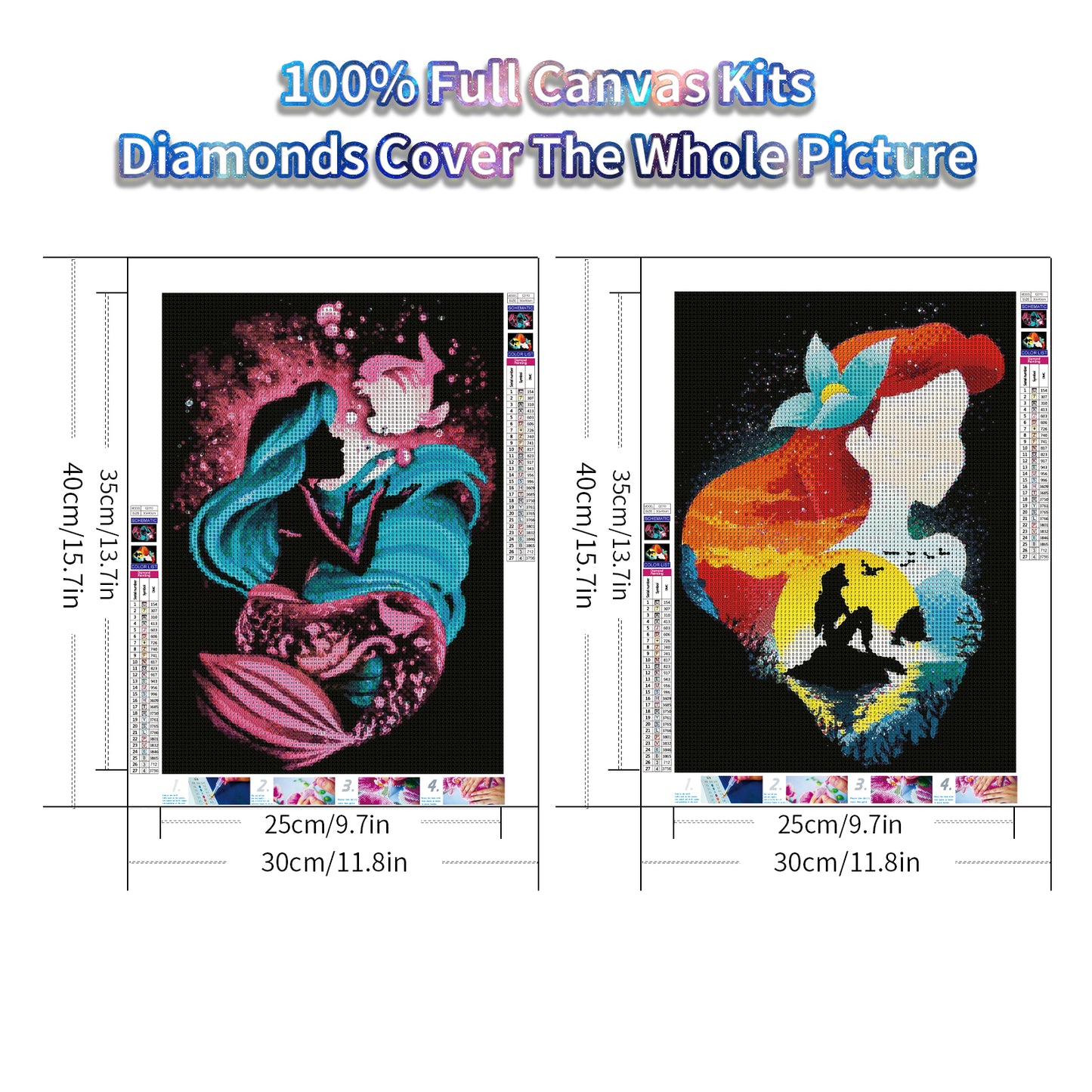Mermaid - Full Round Diamond Painting - 30x40cm/2pack