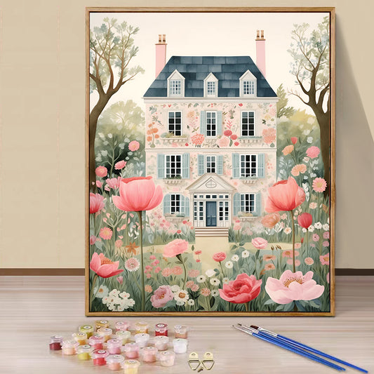 Flower House- Painting with Numbers -40x50cm