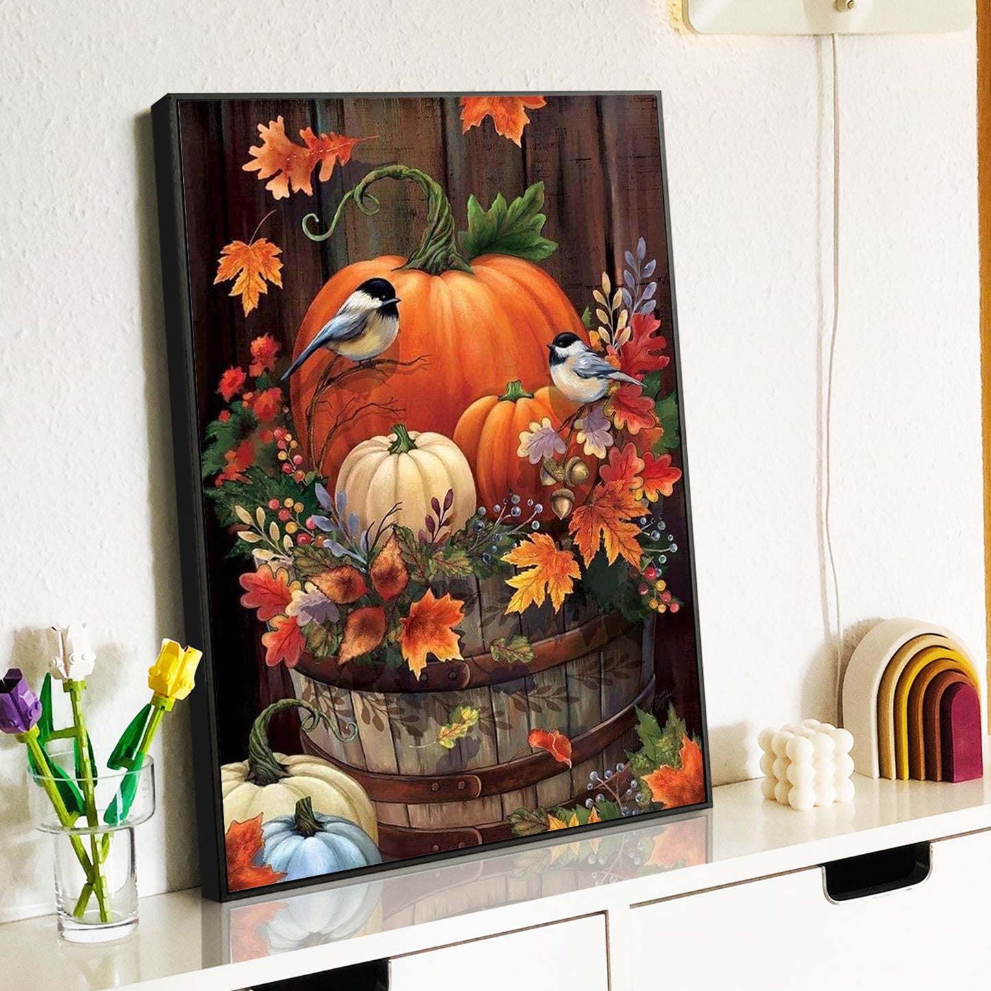 Pumpkin Birds - Painting with Numbers -40x50cm
