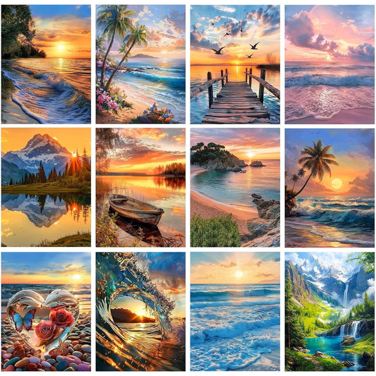 YALKIN Mountain Diamond Painting Art and Craft Kits 12 Piece -12x16in