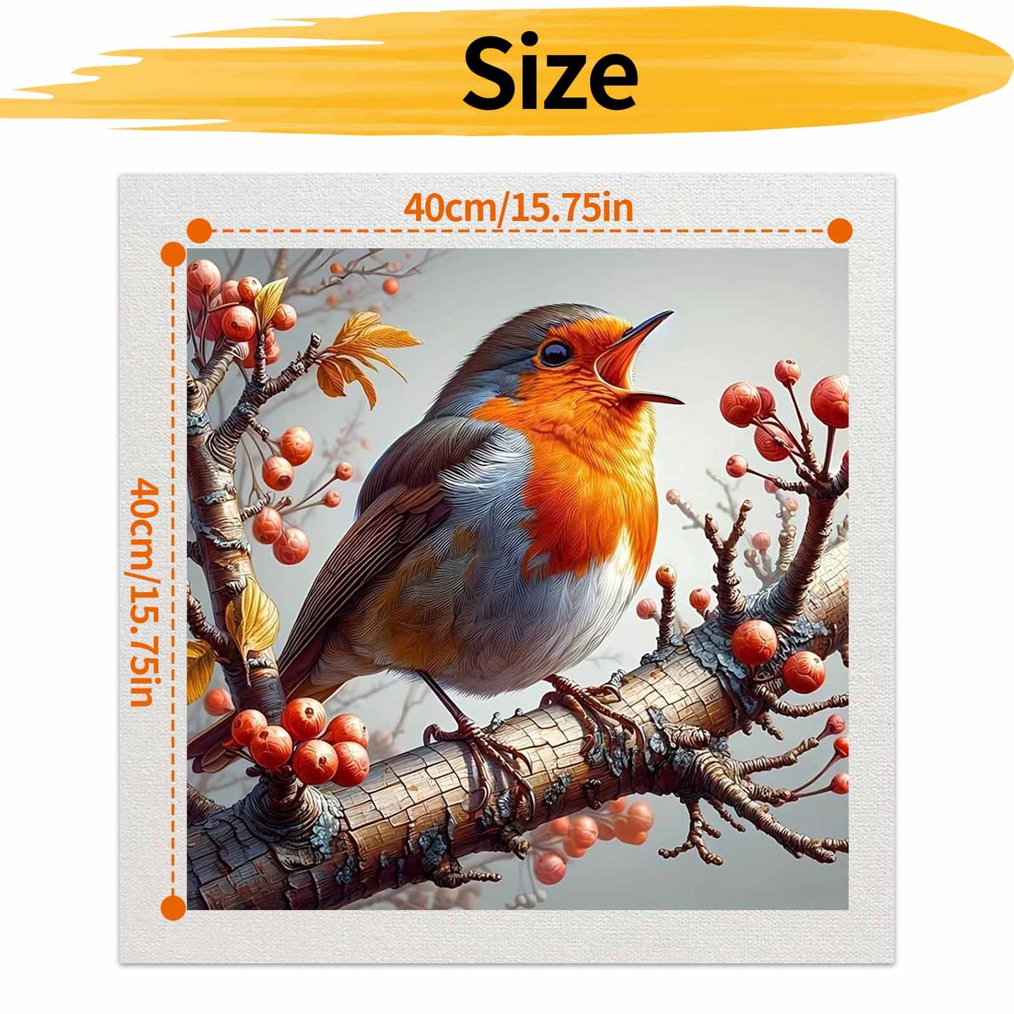 Bird- Paint by Numbers -40x40cm