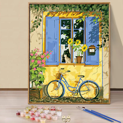 Window Bicycle - Painting with Numbers -40x50cm
