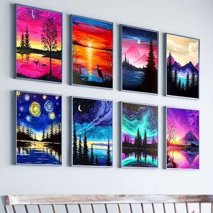 YALKIN Mountain Diamond Painting Art and Craft Kits 12 Piece -12x16in