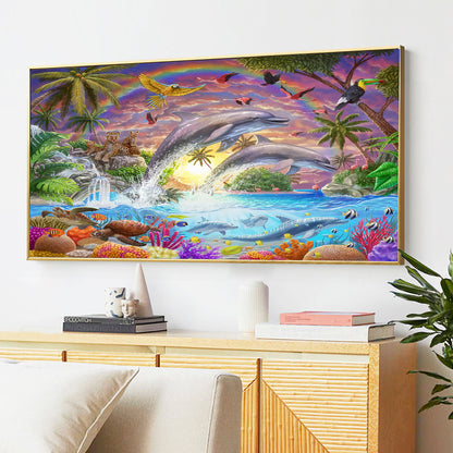 Dolphin - Full Round Diamond Painting - 70x40cm