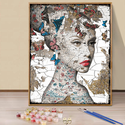 Map Girl - Painting with Numbers -40x50cm