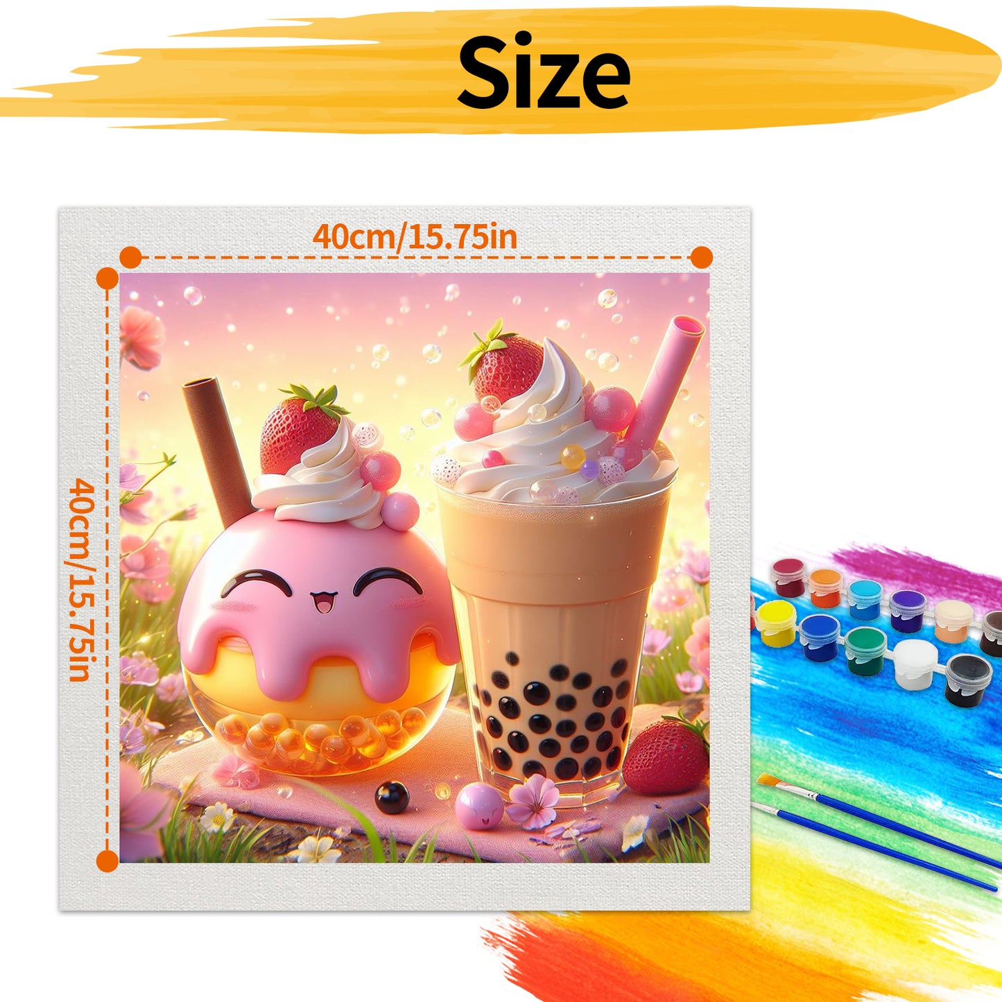 Bubble tea- Paint by Numbers -40x40cm