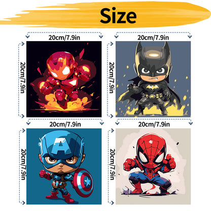 Marvel - Painting by Numbers -20x20cm-4pcs/set