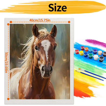 Brown horse- Paint by Numbers -40x50cm