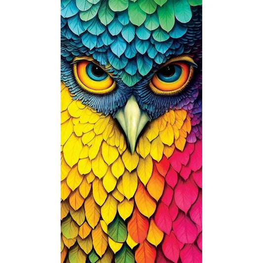 Colorful Owl - Full Round Diamond Painting - 70x40cm