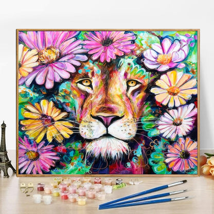 Lion Flower - Paint by Numbers -40x50cm