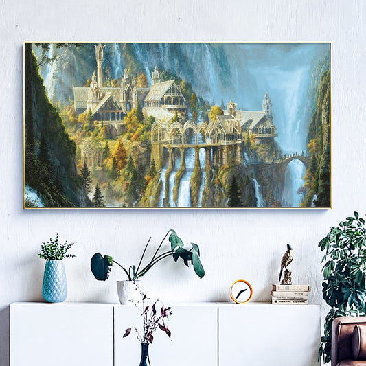 Castle - Full Round Diamond Painting - 70x40cm