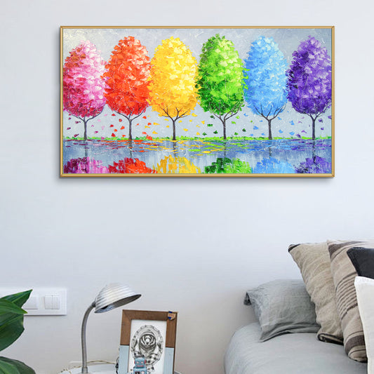 Coloured trees - Full Round Diamond Painting - 70x40cm