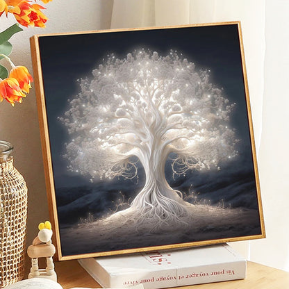 White trees - Full Round Diamond Painting -40x40cm
