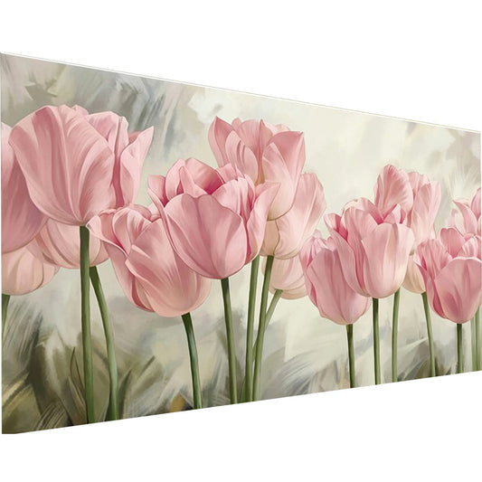 Flower Tulip- Full Round Diamond Painting - 90x40cm