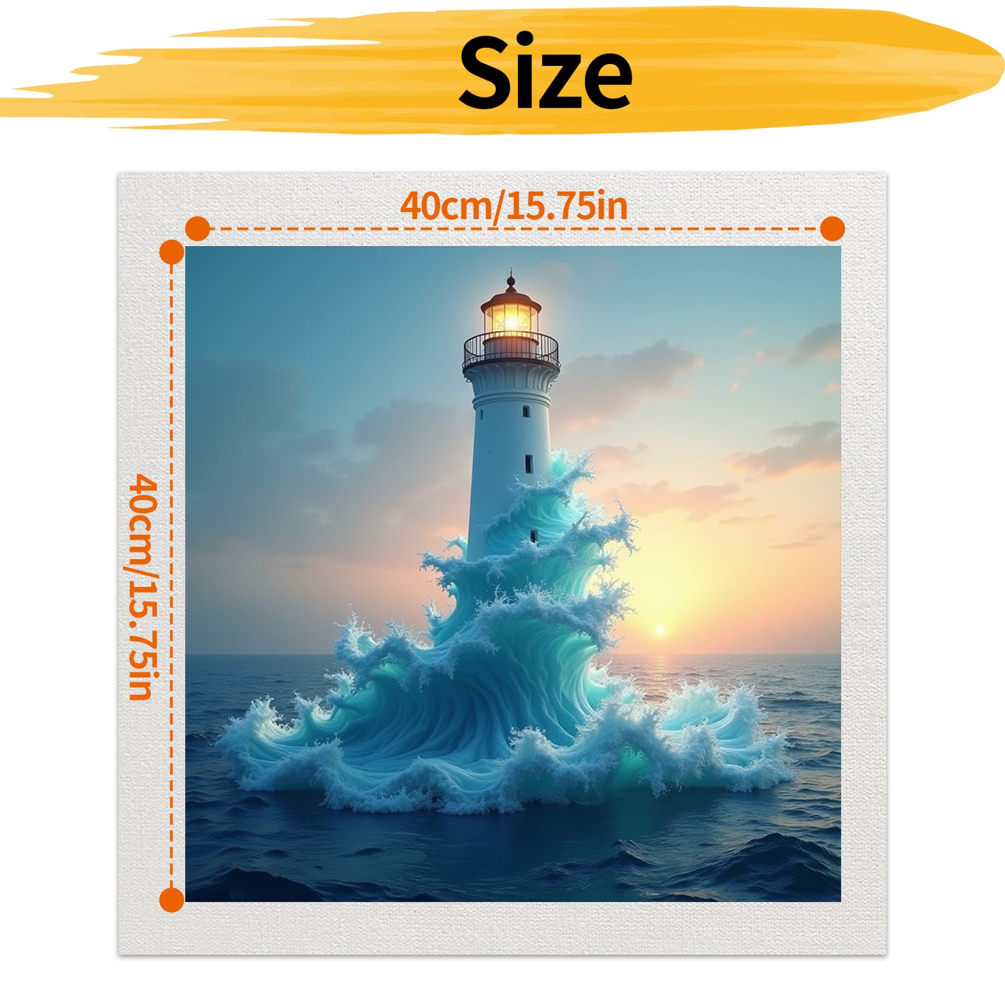 Lighthouse - Painting by Numbers -40x40cm