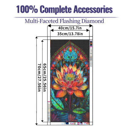 Flower Lotus - Full Round Diamond Painting - 70x40cm - T187