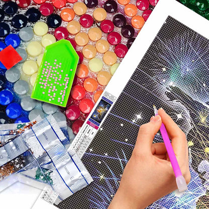 World map - Full Round Diamond Painting - 70x40cm