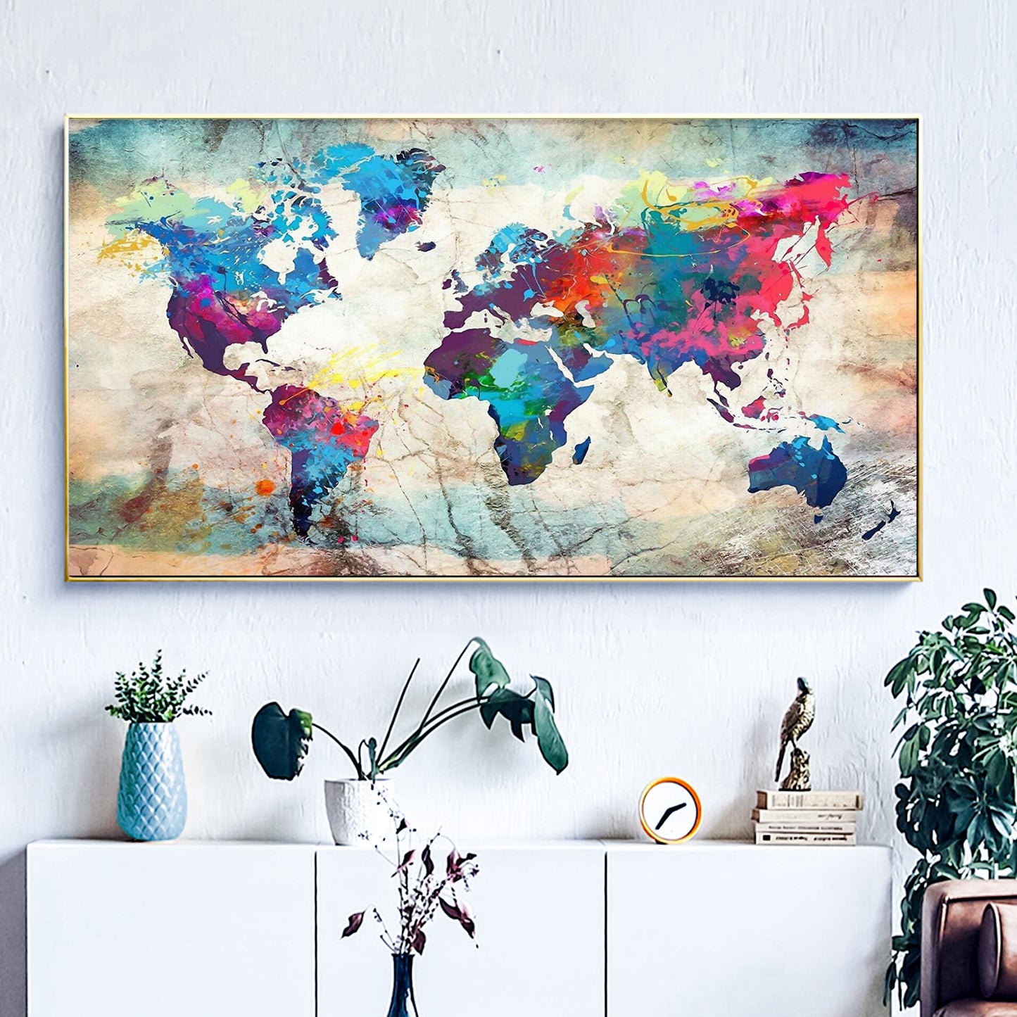 World map - Full Round Diamond Painting - 70x40cm