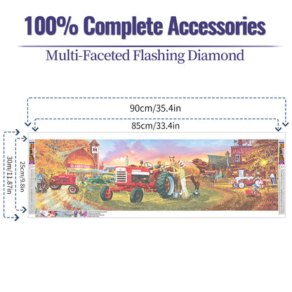 Farm- Full Round Diamond Painting Kits - 90x30cm