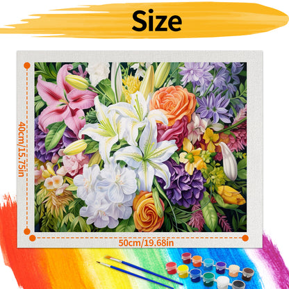 Flower- Paint by Numbers -50x40cm