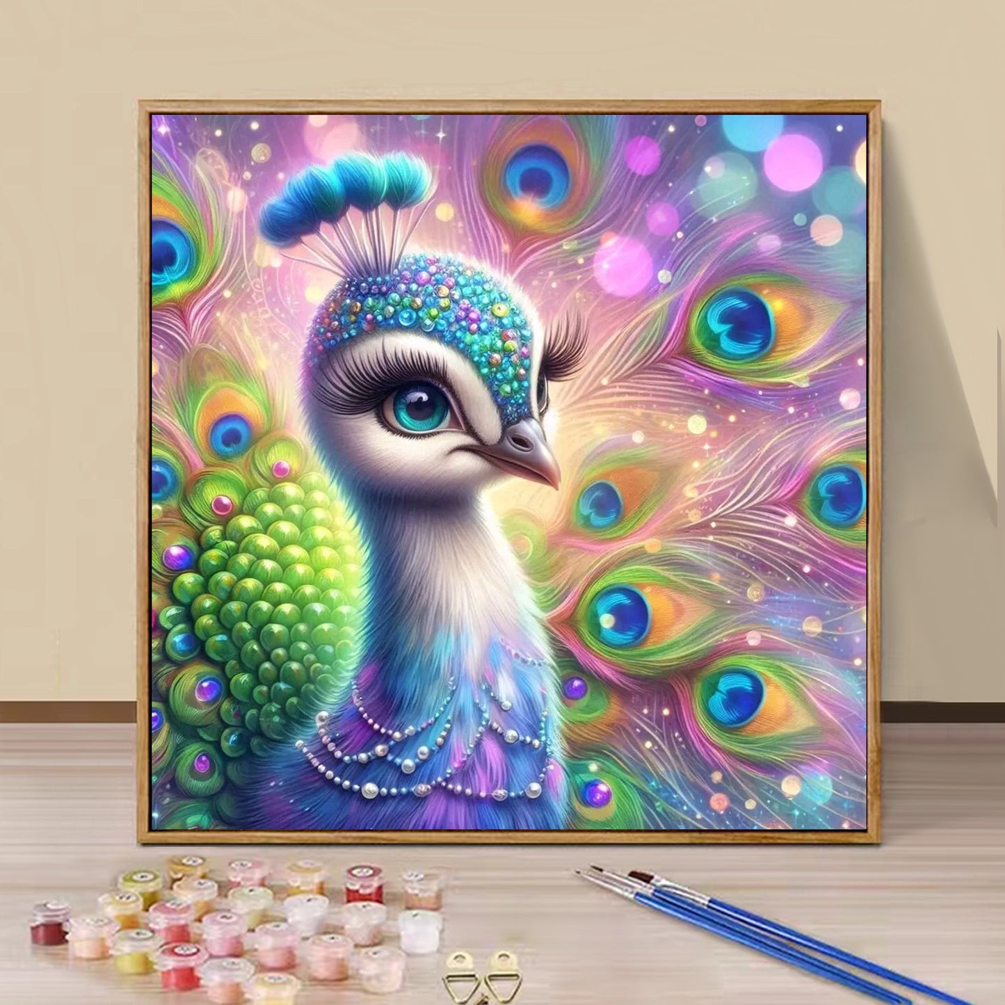 Peacock- Paint by Numbers -40x40cm